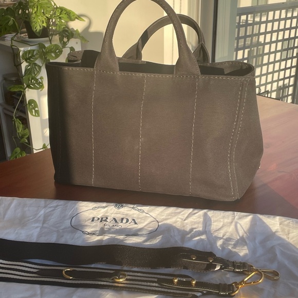 Prada Black Denim Tote w/ Detachable Strap - Picture 4 of 10